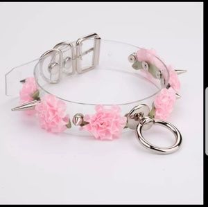 NWOT harajuku PINK color choker with spikes